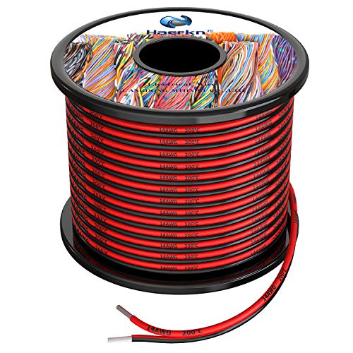 Haerkn 14 awg Silicone Electrical Wire Cables 2 Cores 25ft Spool | 14 Gauge Soft and Flexible Hook Up Oxygen Free Strands Tinned Copper Wire - style: 14awg-25FT