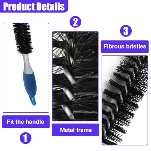 Car Engine Cleaning Brush with Long Handle, Flexible Hard Bristle Auto Detailing Brushes Kit with Hanging Hole, Bendable Car Wash Brush for Radiator Dryer Vent/Refrigerator Coil (2PCS) - size: 2PCS
