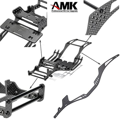 RC Chassis Kit Frame Girder LCG Carbon Fiber for 1/10 RC Rock Crawle, Gen3 Carbon Fiber LCG Chassis Rails Kit, Lightweight Thickened Cheater Rigs Frame Rails for 1/10 RC Rock Crawler Axial SCX10