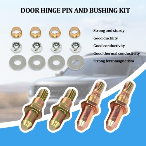 Car Door Hinge Roller Pin and Bushing Repair Kit, Vehicle Door Hinge Pin Bushing Flat Washer Nuts, Automotive Repair Replacement Set, Compatible with Avalanche Yukon