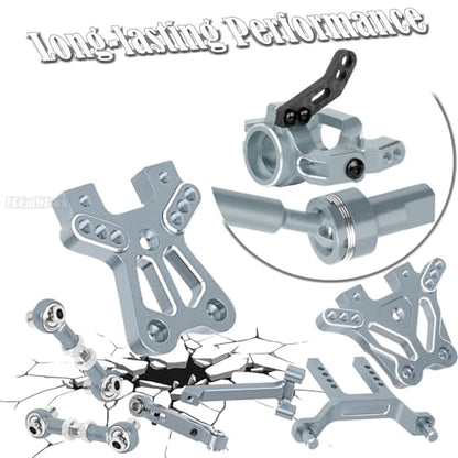 RC Upgrades Part for 1/18 LaTrax Teton,Chassis,A Arms,Drive Shaft Axles,Caster Block,Steering Blocks,Rear Stub Axle Carriers,Links,Differential Housing,Shocks,Shock Tower,Body Mounts,Titanium - color: (Titanium)