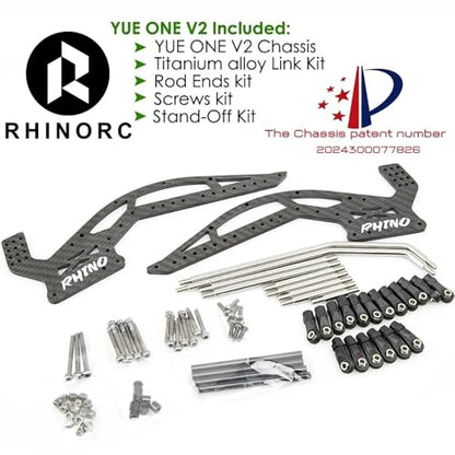 RhinoRC YUE LCG YUE ONE V2 W1 Chassis Crawler Frame Chassis Kit,Gearbox,Shock Absorber,Hanger Beam,Driver Shaft,for 1/10 RC Crawler Car (YUE V2 Kit) - color: Yue V2 Kit
