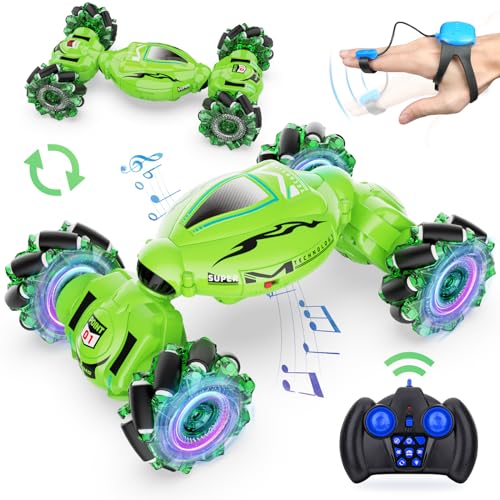 Nitigo Gesture RC Car Hand Controlled RC Car Toys for Boys Girls 6-12 | 2.4GHz 360° Rotation 4WD Gesture Sensing RC Stunt Car with Light & Music, Birthday Gifts for Kids