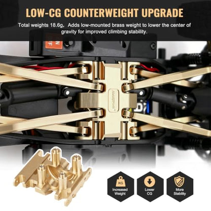 Hobbypark Brass Skid Plate Counterweight for Axial SCX30 1/30 RC Crawler, Heavy Weight Chassis Upgrade, Low Center of Gravity, Anti-Rollover, RC Crawler Brass Parts