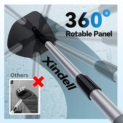 XINDELL Interior Windshield Cleaner Tool, Car Window Cleaning Kit with 5 Reusable Microfiber Pads, Extendable Handle & 360° Rotating Head, Streak-Free Auto Glass Wiper for Truck SUV RV - color: Blue