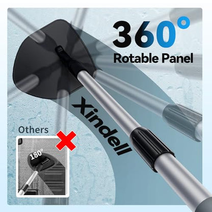 XINDELL Interior Windshield Cleaner Tool, Car Window Cleaning Kit with 5 Reusable Microfiber Pads, Extendable Handle & 360° Rotating Head, Streak-Free Auto Glass Wiper for Truck SUV RV - color: Blue