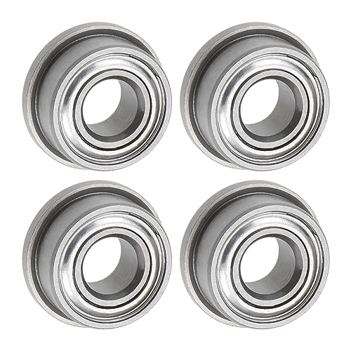 uxcell F684ZZ Flanged Ball Bearing 4x9x4mm Double Shielded Chrome Steel Flange Bearings, 4pcs - size: 4x9x4mm