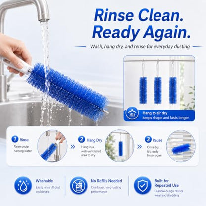 Fan Cleaning Brush with Bendable Microfiber Head, Easy Satisfying Reusable Dust Remover for Electric Fans, AC Vents, Blinds, Home & Car (3)
