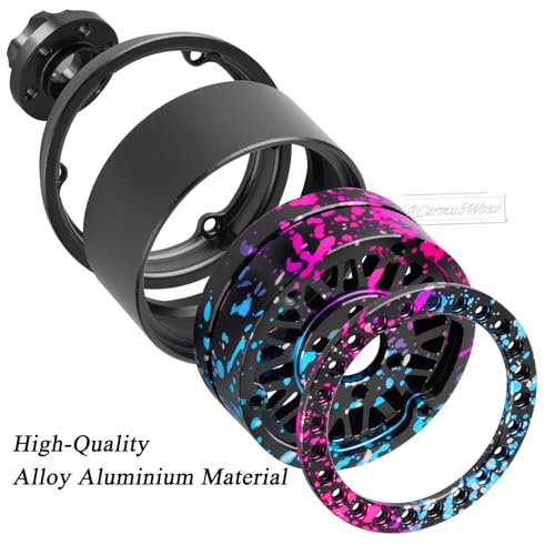 RC 1.9" Beadlock Wheel 1.9 Beadlock Tire for 1/10 SCX10 90046 AX103007 SCX10 II III TRX4 6 Gen7 8 RC Crawler,Alloy 1.9 rc Wheels and Tires Rubber Tires 1.9 Rims w/Wheels Ring,Rainbow - color: Rainbow(4pcs)