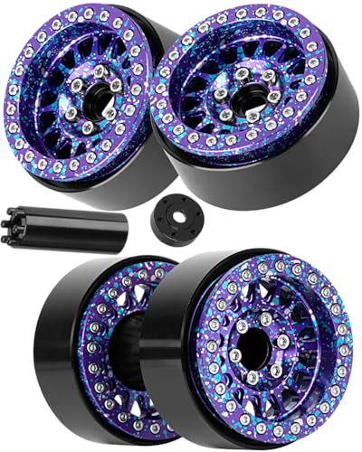 RC 1.9 Dually Beadlock RC Wheel Rim for 1/10 SCX10 90046 AXI03007 TRX4 TRX6 VS4-10 Gen7 Gen8 MST CFX D90 RC Crawler,Aluminum 1.9 Dually Beadlock Wheels Rims w/Adjustable Offset (4PCS) Colour - color: Colour/Dually Beadlock