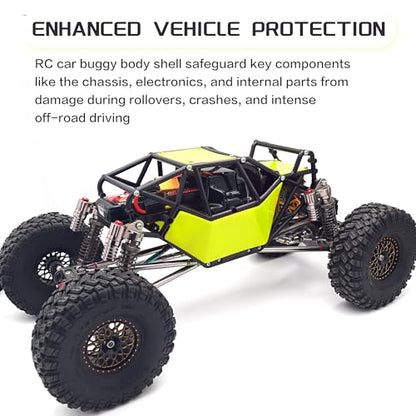 Nylon Rock Buggy Roll Cage Body Shell Chassis Kit for SCX10 ll 90046(Green) | Roll Cage Rock Buggy Body Shell,1/10 RC Crawler Upgrade Parts,High-strength,Easy Assembled - color: Green