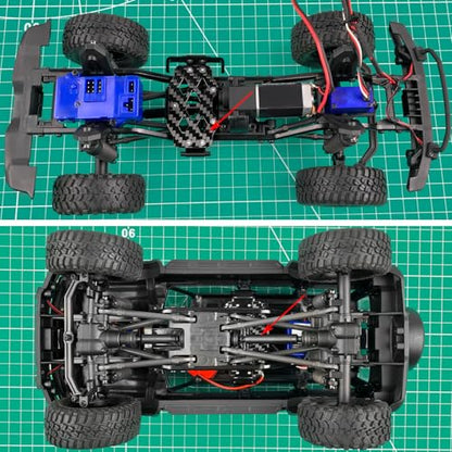 TRX4M Battery Tray Holder Mount Plate - Carbon Fiber and Aluminum Battery Protection Plate Bracket for TRX4M Defender Bronco K10 F150 1/18 RC Crawler Car Upgrades
