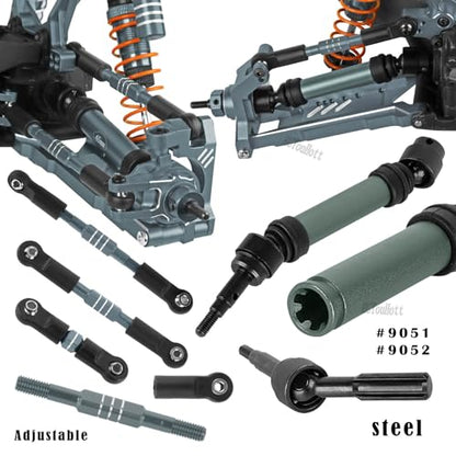 RC Upgrades Part for 1/10 Slash/Rustler/Stampede/Hoss 4x4 4WD VXL,Arm/Shocks/Caster Block,Steering Blocks,Stub Axle Carriers,Steering Bellcranks/Drive Shaft,Shock Tower/Links,Titanium - color: Titanium-(for 1/10）