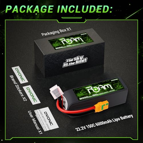 OVONIC 6S Lipo Battery 6000mAh 22.2V 150C with XT90-S Plug for RC Truck Truggy Buggy Tank RC Car Racing Hobby