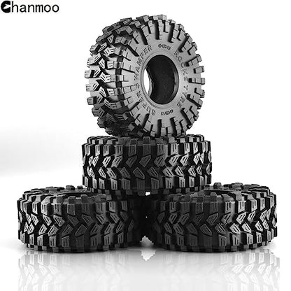 1.9 RC Crawler Tires 120mm With Foam Insert Soft Rubber 1/10 Scale Mud slingers Tyres For Traxxas TRX4 Axial SCX10 SCX10 II RC4WD D90 D110 TF2 Tamiya CC01 Gen8 1.9 Beadlock Wheel Rims 4PCS
