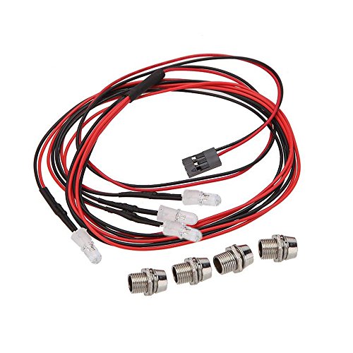 ShareGoo 4LED Light Headlights Taillight Kit Accessories Compatible with Traxxas HSP Tamiya Redcat RC4WD Axial SCX10 1/10 1/12 1/16 RC Car Truck Tank Crawler,3mm