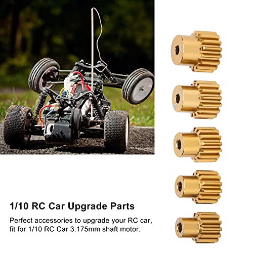 5PCS 32DP 540 Motor Pinion Gear, 12T 13T 14T 15T 16T Pinion Motor Gear Set with Hex Key for 1/10 RC Car Brushed Brushless Motor, 16T 3 175mm Shaft Pinion Gears Parts Set Kit