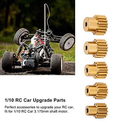 5PCS 32DP 540 Motor Pinion Gear, 12T 13T 14T 15T 16T Pinion Motor Gear Set with Hex Key for 1/10 RC Car Brushed Brushless Motor, 16T 3 175mm Shaft Pinion Gears Parts Set Kit