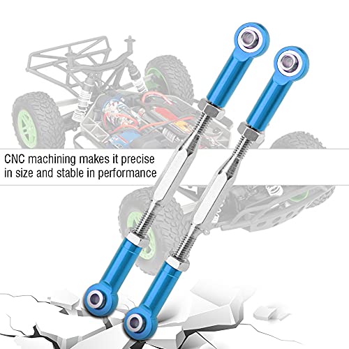 Al - Alloy Steering Linkage Rods, CNC Precision Machined & Anodized Surface Treatment, Durable and Easy Install Remove RC Accessories for Slash 1/10 RC Truck (SLA013B Blue)