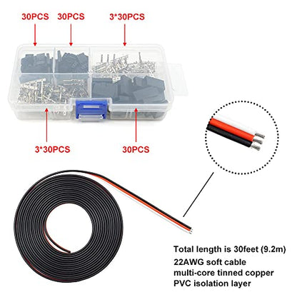 Servo Male Female Connector Crimp Pin Servo Cable Kit Compatible Futaba for Hitec Spektrum RC