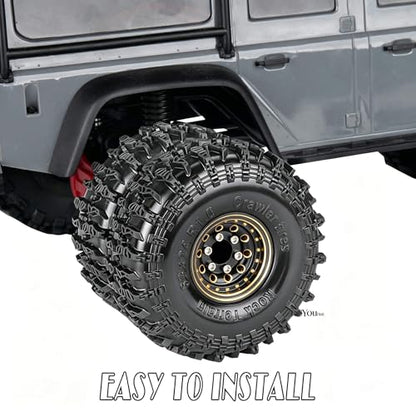 RC Full Brass 1.0" Beadlock Wheels and Tires for 1/18 Trx4m 1/24 SCX24 RC Crawler Car,1.0" Beadlock Wheels and Tires,RC Tires 1.0 Wheel Rim & Wheels Tires