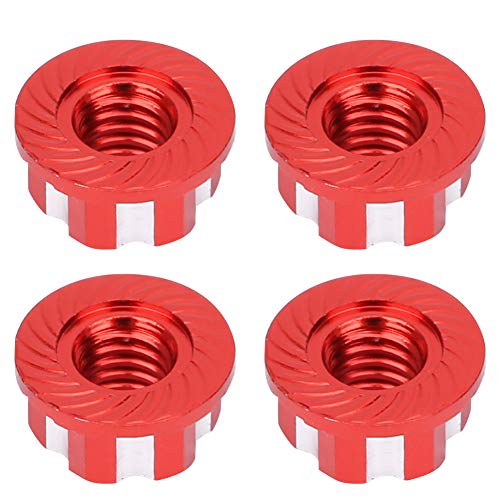 RC Hex Nuts, Lightweight Durable Aluminum Alloy 4pcs Set Hex Wheel Nuts 17mm M4 for 1/10 Scale RC Car Enthusiasts Off-Road Racing Daily Maintenance