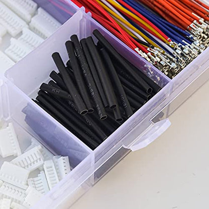JST Connector Kit 1.0mm Pitch JST-SH 1.0 Micro Connector with Premium 28AWG Pre-Crimped Cables,SH 1.0mm Connector 3/4/5/6/7/8/9/10/12 Pin Housing (SH-Kit) - size: JST-1.0MM-SH