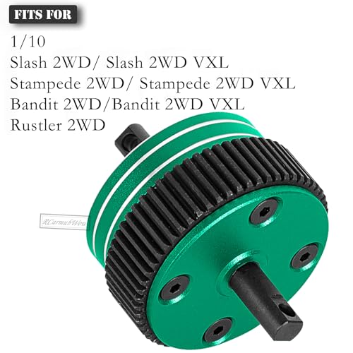 RC Gear Differential Upgrades Part for 1/10 Slash 2WD(VXL)/Stampede 2WD(VXL)/Bandit 2WD(VXL)/Rustler 2WD,Harden Steel w/Alloy Differential Transmissions,Replace #2388X,Green - color: Green(for 2wd)
