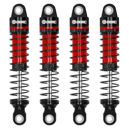 OGRC 60mm Long Travel RC Shock Absorber Oil Damper for TRX4M 1/18 RC Car | Oil-filled, Aluminum, for Traxxas TRX4M Upgrade Parts, Red - color: Black Red