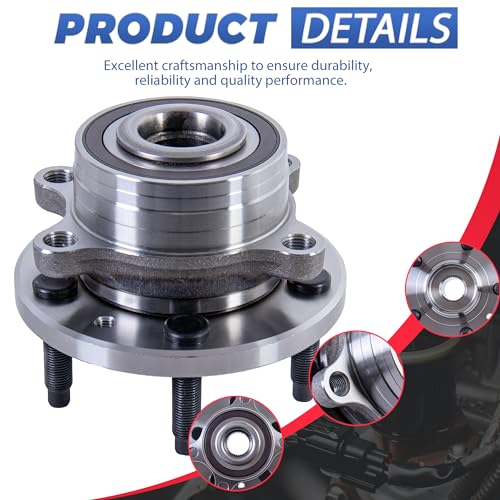 512460 Front/Rear Wheel Bearing Hub Assembly Compatible with 11-18 Explorer | 5 Lugs Front & Rear Non-ABS Wheel Hub Bearing Compatible with 2011-2018 Ford Explorer, 2013-2018 Police Interceptor Utility, - size: 512460/1PC