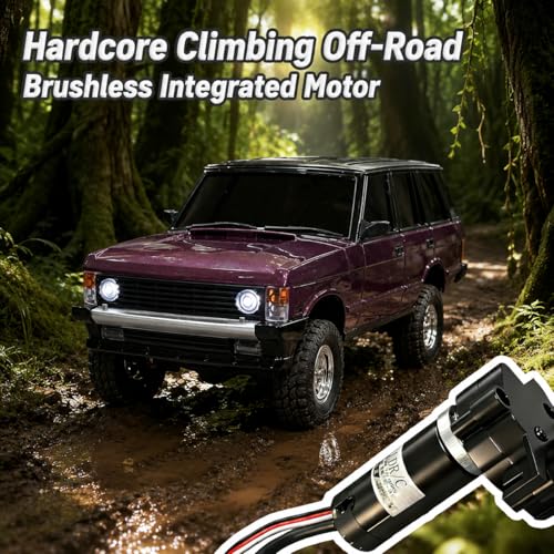 LD18401Pro 1:18 4WD RC Crawler, Sensorless Brushless Motor RC Off-Road Truck with Metal Axles & Hydraulic Shocks, 2.4G Full-Proportional Control RC Car Purple - color: Purple