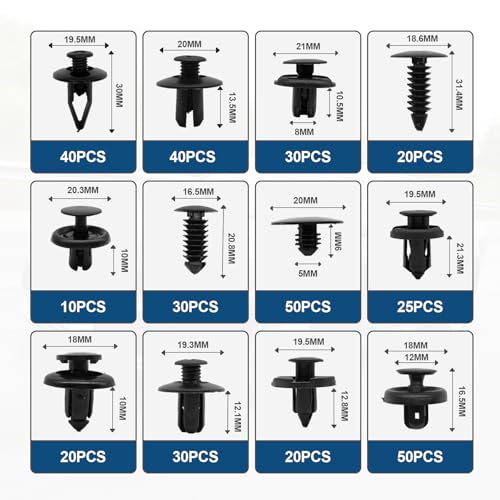 1101PCS Car Door Trim Panel Clips Kit, Car Retainer Clips Auto Push Pin Rivets Set - 32 Most Popular Sizes and 1 Pcs Fastener Remover Remover for GM Ford Mazda Chrysler Benz Subaru Toyota Honda