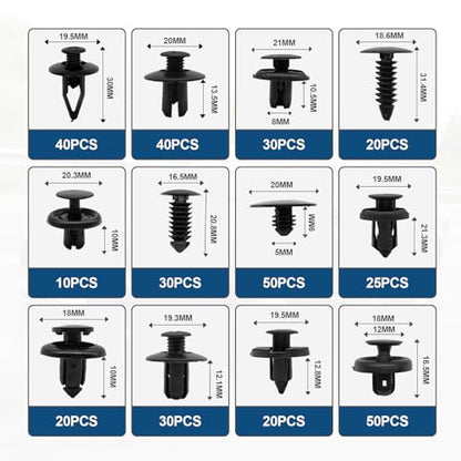 1101PCS Car Door Trim Panel Clips Kit, Car Retainer Clips Auto Push Pin Rivets Set - 32 Most Popular Sizes and 1 Pcs Fastener Remover Remover for GM Ford Mazda Chrysler Benz Subaru Toyota Honda