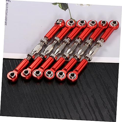 6pcs Turnbuckle Rod Linkage for Rc Trucks Compatible Rc Cars Easy to Install Machined Upgrade - color: Red