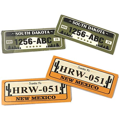 4PCS HIRCQOO Metal RC Car License Plate Kit Decorations Accessories Compatible with Traxxas TRX-4 Tamiya CC01 Axial SCX10 D90 1/10 RC Crawler Car (1256ABC+HRW051) - style: 1256ABC+HRW051