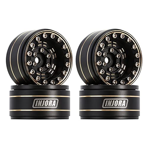INJORA Brass 1.0 Beadlock Wheel Offset -3.15mm for 1/18 1/24 RC Crawler - color: Black
