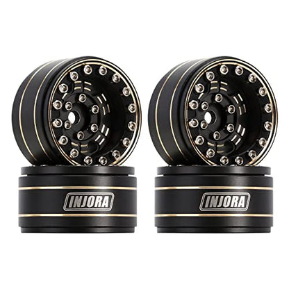 INJORA Brass 1.0 Beadlock Wheel Offset -3.15mm for 1/18 1/24 RC Crawler - color: Black