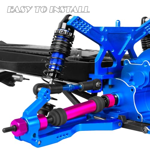 Rear Drive Shaft CVD & Front Axles Upgrades Part for 1/10 Slash 2WD/Slash VXL 2WD,Stainless Steel #45 Driveshaft with Hex,Pink - color: Pink - Parts