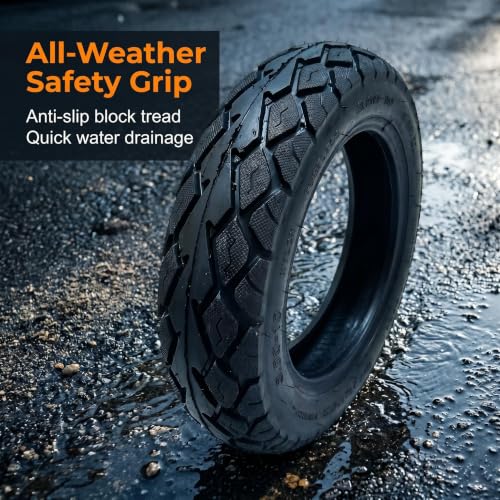 10 Inch Electric Scooter Tire, 3.00-10 8PR Steel Wire Tubeless Tire, 8pr 10in Off-Road Non-Slip Wear-Resistant Thick Rubber for Motorcycle, Scooter, E-Bike, Mopeds Tires with 10 Inches Rims, 2PC - size: 3.00-10 Steel Wire Tubeless Tire