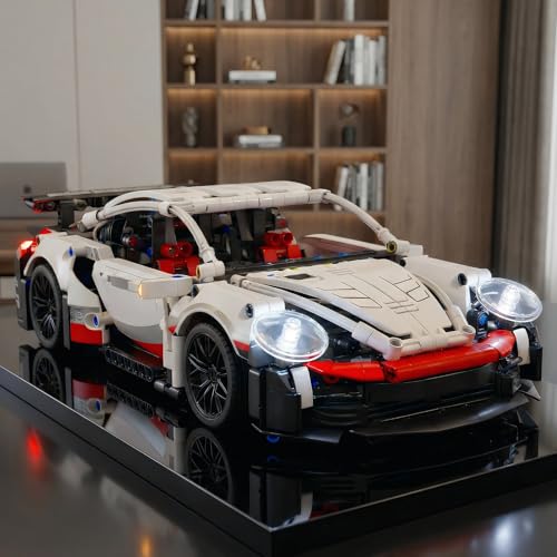 RC Car Building Kit, 1:14 App Control Car Kit with LEDs | car kit with 825 pieces, LED lights plus app and remote control; built for display, collection, gifting, and remote play.
