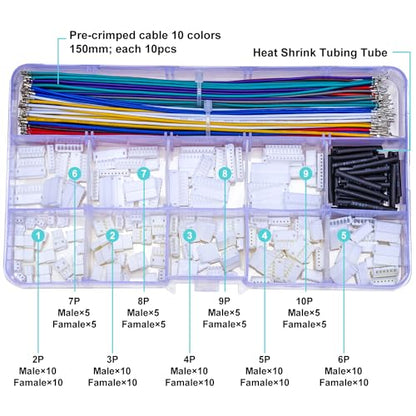 JST Connector Kit 1.5mm Pitch JST-ZH 1.5 Male Female Connector with Premium 28AWG Pre-Crimped Extension Cables,ZH 1.5mm Connector 2/3/4/5/6/7/8/9/10 Pin Male Female Housing (ZH-MF-Kit) - size: JST-1.5MM-ZH Male Female
