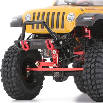 EMAX Steering Servo for SCX24 with Servo Mount and Horm Steering Link | SCX24 Servo Metal Gear ES08MAII Servo with Brass Mount for RC Car Boat SCX24 Upgrade Parts - color: Red