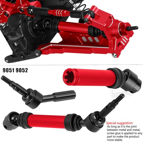 Upgrades Part for 1/10 Slash/Rustler/Stampede/Hoss 4x4 VXL,RC Shock Absorbers&Suspension Arms&Drive Shaft Axles&Steering Knuckle Kit&Shock Tower&Adjustable Links&Steering Block,Red - color: Red(parts)