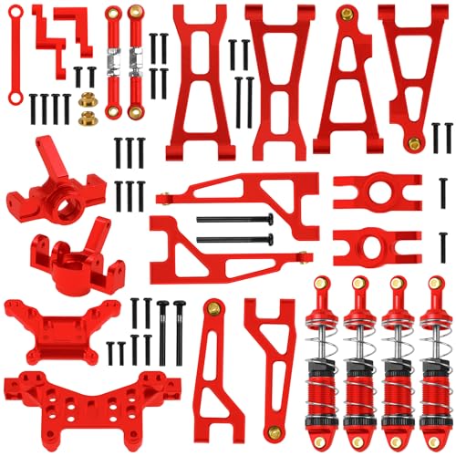 Metal Steering Rod Servo Linkages Turnbuckle & Aluminum Swing Arms & Steering Knuckle Kit & Shock Absorbers & Shock Tower