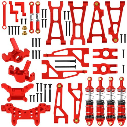 Metal Steering Rod Servo Linkages Turnbuckle & Aluminum Swing Arms & Steering Knuckle Kit & Shock Absorbers & Shock Tower