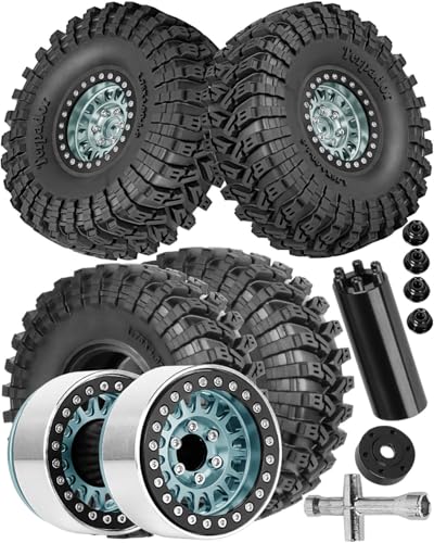 1.9 Dually Beadlock RC Wheel RC Tires for 1/10 SCX10 90046 AXI03007 TRX4 TRX6 VS4-10 Gen7 Gen8 MST CFX D90,Aluminum 1.9" Wheel Hub Rim RC Truck Tires 4pcs w/Adjustable Offset,4PCS Titanium - color: Titanium/Rc Wheel