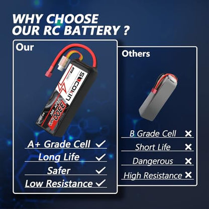 6S 3300mAh Lipo Battery 22.2V 50C RC Battery with T-Plug Connector for RC Model Vehicles Car Trucks Truggy Boat