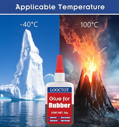 LOOCTOT Black Rubber Glue,Super Instant Glue Bonding Between Rubbers,Rubber and Other Materials;Instant Cement for Tire,Tube, Edge,etc(20g) - style: Rubber Glue