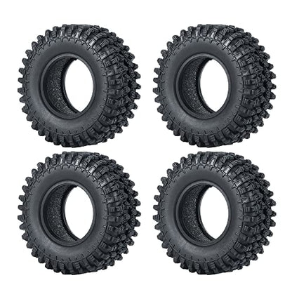 4PCS 1.0" Crawler Tires Rubber Wheel Tires Set for 1/24 Axial SCX24 90081 AXI00001 AXI00002 AXI00005 AXI00006 RC Crawler Car (50mm) - size: 50mm