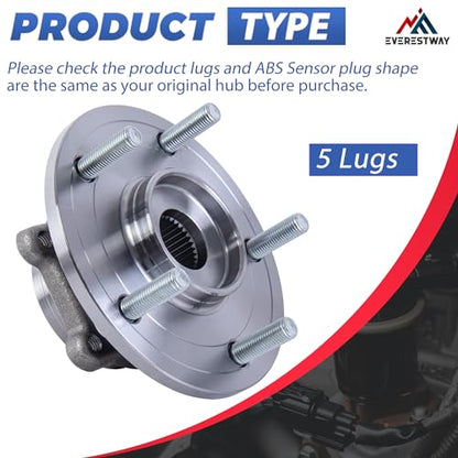 513286 Front Wheel Hub Bearing Assembly Compatible with 2009-2017 Journey | 5 Lugs Automotive Replacement Front Left Wheel Hub Assembly with Encoder ABS Compatible with 2009-2017 Dodge Journey, 1 Pack - size: 513286/1PC